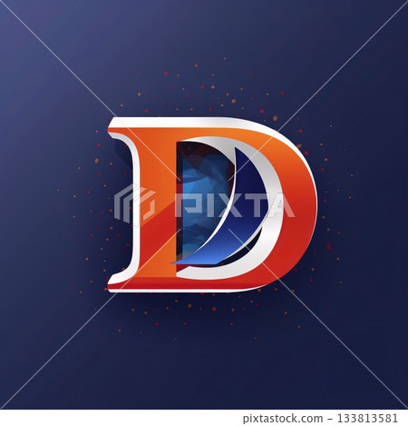 D letter logo with abstract background. Vector design template elements for your application or corporate identity. 133813581
