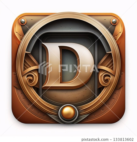 Letter D in the style of the ancient Greek alphabet. 3d Letter D in the style of the ancient Greek alphabet. 3d 133813602