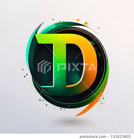 D letter logo with green and blue colors. Vector design element. D letter logo with green and blue colors. Vector design element. 133813605