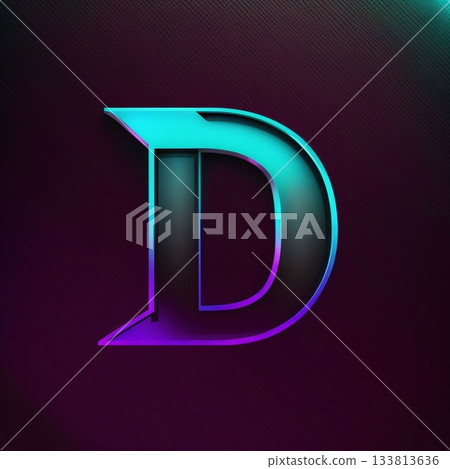 3d Letter D embossed in metal style on a dark background 3d Letter D embossed in metal style on a dark background 133813636
