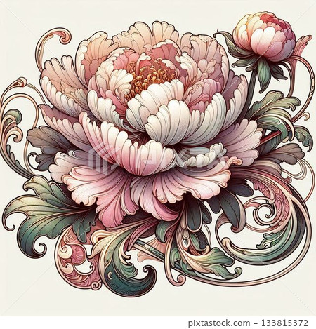 Art Nouveau Peony Art Nouveau Peony 133815372