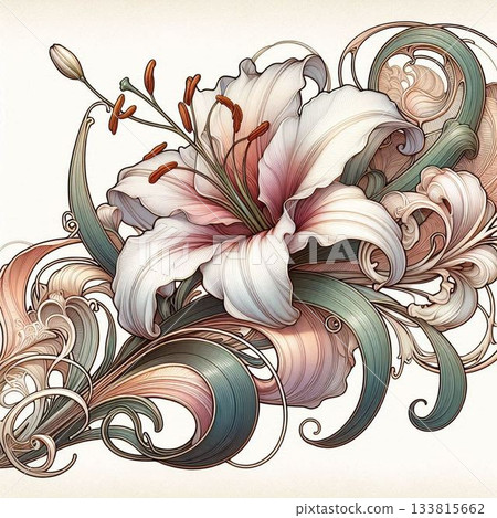Art Nouveau, Lily Art Nouveau, Lily 133815662