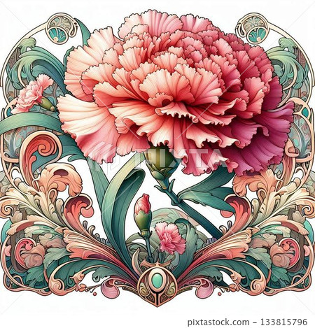 新藝術風格，康乃馨 133815796