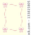 Coquette frame with a pink bow and a ribbon border. Vintage decorative ornament. Vector illustration for greeting cards. 133815805