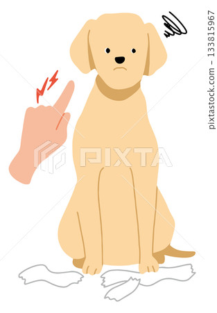 因調皮搗蛋而被責罵-手繪拉布拉多犬插圖,無主線 因調皮搗蛋而被責罵-手繪拉布拉多犬插圖,無主線 133815967