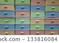 Full Frame Pastel Colored Plastic Wicker Drawers 133816084