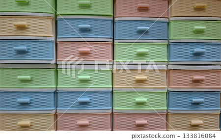 Full Frame Pastel Colored Plastic Wicker Drawers Full Frame Pastel Colored Plastic Wicker Drawers 133816084