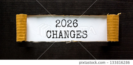 2026 Changes symbol. Concept words 2026 Changes on beautiful white paper. Beautiful black paper background. Business and 2026 changes concept. Copy space. 2026 Changes symbol. Concept words 2026 Changes on beautiful white paper. Beautiful black paper background. Business and 2026 changes concept. Copy space. 133816286