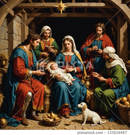 Nativity scene in Renaissance style Nativity scene in Renaissance style 133816467