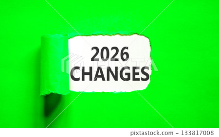 2026 Changes symbol. Concept words 2026 Changes on beautiful white paper. Beautiful green paper background. Business and 2026 changes concept. Copy space. 2026 Changes symbol. Concept words 2026 Changes on beautiful white paper. Beautiful green paper background. Business and 2026 changes concept. Copy space. 133817008