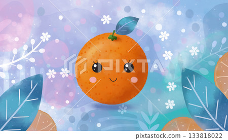 可愛的橘子與夢幻森林 133818022