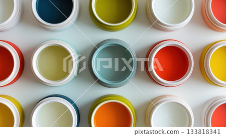 彩色附蓋湯罐的3D產品展示 彩色附蓋湯罐的3D產品展示 133818341