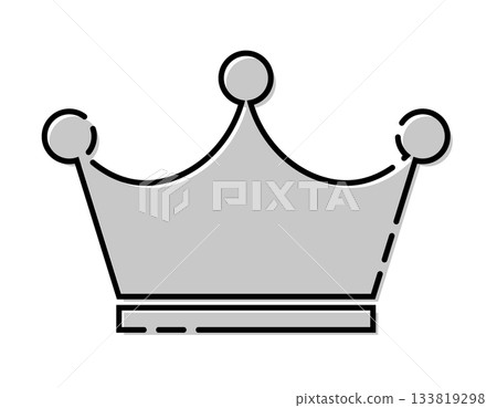 Retro stylish misregistration crown material silver vector 133819298