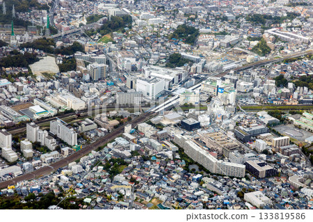 Aerial view of the Totsuka Station area in Yokohama Aerial view of the Totsuka Station area in Yokohama 133819586
