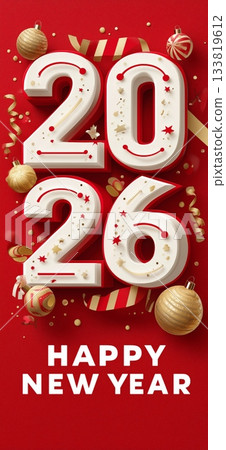 2026 happy new year celebration greeting card. 2026 banner. Happy new year poster 2026 happy new year celebration greeting card. 2026 banner. Happy new year poster 133819612