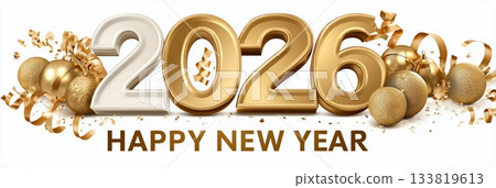 2026 happy new year celebration greeting card. 2026 banner. Happy new year poster 2026 happy new year celebration greeting card. 2026 banner. Happy new year poster 133819613