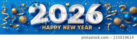 2026 happy new year celebration greeting card. 2026 banner. Happy new year poster 2026 happy new year celebration greeting card. 2026 banner. Happy new year poster 133819614