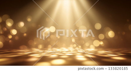 A luxurious background with fantastic gold bokeh and spotlights 133820185