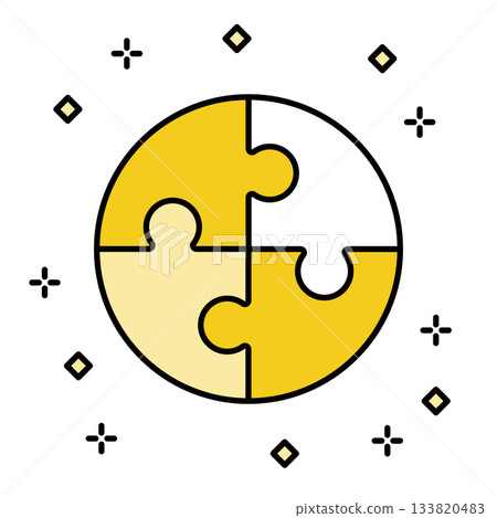 Round jigsaw puzzle Round jigsaw puzzle 133820483
