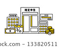 A collection of tax return icon illustrations arranged side by side 133820511