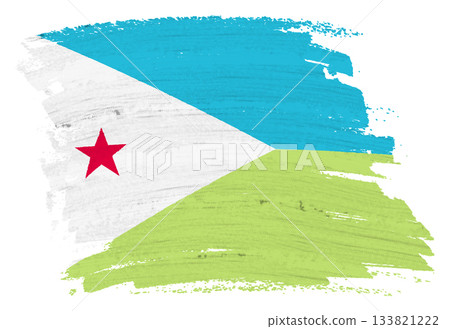 Djibouti flag background paint splash brushstroke 133821222