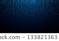 Blue tech background with pixel patterns abstract data visualization 133821363