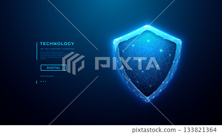 Cyber security concept. Digital shield icon. Cyber protection elements Cyber security concept. Digital shield icon. Cyber protection elements 133821364