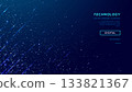 Abstract blue tech backdrop featuring digital pixels 133821367