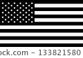 USA flag black and white background 133821580