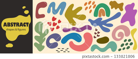 Colorful abstract shapes and figures Colorful abstract shapes and figures 133821806
