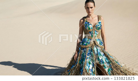 Model in Unique Dress 133821825