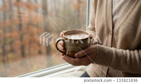 Cozy Tea Time by the Window 133821836