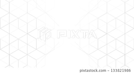 Technological white background. Abstract background of hexagons. Futuristic digital hi-technology banner. Vector illustration. 133821986