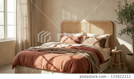 Bright Cozy Bedroom 133822212
