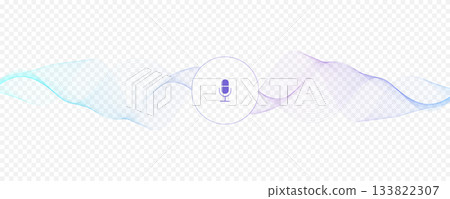 Voice assistant concept. Vector sound wave. Voice and sound recognition equalizer wave flow background. Personal assistant and voice recognition concept gradient vector illustration. Voice assistant concept. Vector sound wave. Voice and sound recognition equalizer wave flow background. Personal assistant and voice recognition concept gradient vector illustration. 133822307