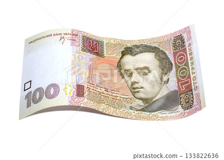 Banknote of one hundred Ukrainian hryvnias Banknote of one hundred Ukrainian hryvnias 133822636
