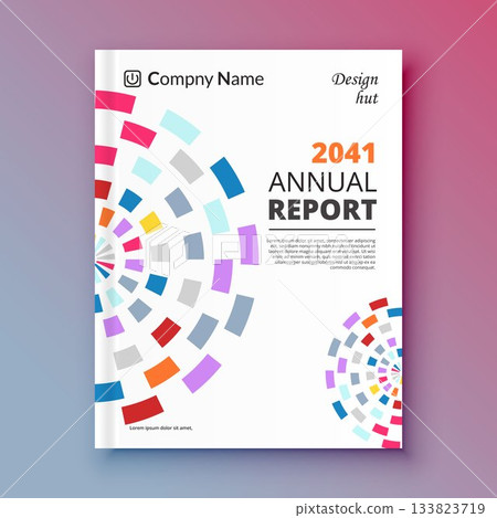 Annual report brochure flyer design template vector, Leaflet presentation, book cover, layout in A4 size. 133823719