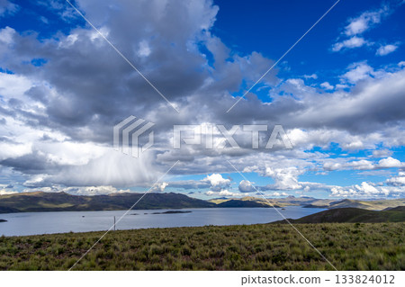 Storm clouds over Lake Lagunillas in the Peruvian highlands Storm clouds over Lake Lagunillas in the Peruvian highlands 133824012