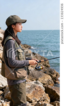 一個女人釣魚 一個女人釣魚 133824936
