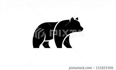 Silhouette illustration of a bear logo 133825300