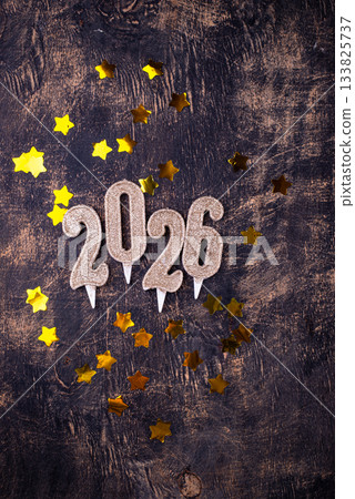 2026 New year background with golden decoration 2026 New year background with golden decoration 133825737