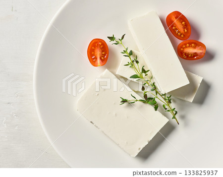 plate of fresh greek cheese plate of fresh greek cheese 133825937