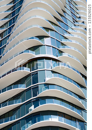 Geometrical architecture building. Architecture building with detail. Background building structure. Structural building architecture. Architectural exterior detail. Structural exterior fragment Geometrical architecture building. Architecture building with detail. Background building structure. Structural building architecture. Architectural exterior detail. Structural exterior fragment 133826025