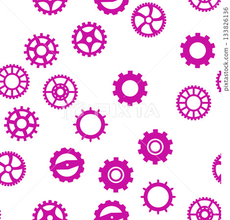 Gears and cogs, pink and purple for girls. Abstract engineering concepts. Wonderland, clockwork. Gears and cogs, pink and purple for girls. Abstract engineering concepts. Wonderland, clockwork. 133826136