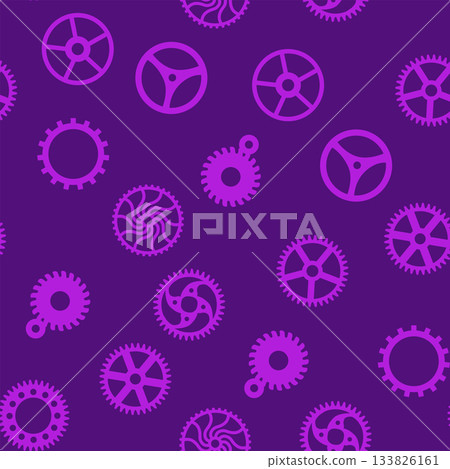Gears and cogs, pink and purple for girls. Abstract engineering concepts. Wonderland, clockwork. Gears and cogs, pink and purple for girls. Abstract engineering concepts. Wonderland, clockwork. 133826161