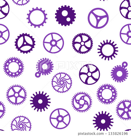 Gears and cogs, pink and purple for girls. Abstract engineering concepts. Wonderland, clockwork. Gears and cogs, pink and purple for girls. Abstract engineering concepts. Wonderland, clockwork. 133826196