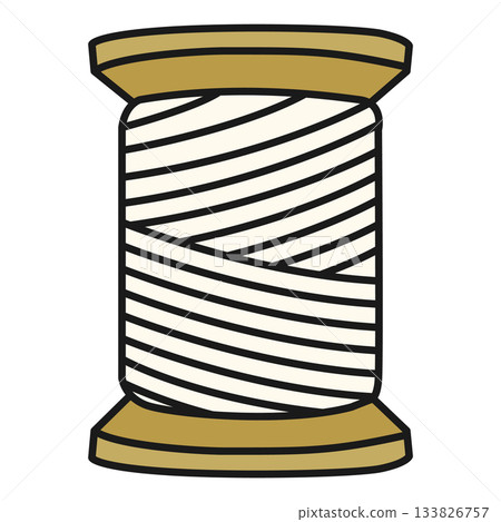 縫紉和針線活用木製梭芯和米白色線軸的插圖 縫紉和針線活用木製梭芯和米白色線軸的插圖 133826757