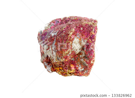 Vibrant Iridescent Chalcopyrite Mineral Specimen Isolated Vibrant Iridescent Chalcopyrite Mineral Specimen Isolated 133826962