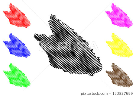 Sveti Grgur island (Republic of Croatia, Adriatic Sea) map vector illustration, scribble sketch Sveti Grgur map 133827699