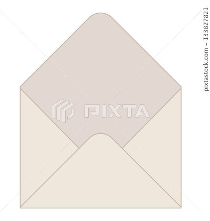envelope, color illustration of open envelope, isolated on white 133827821